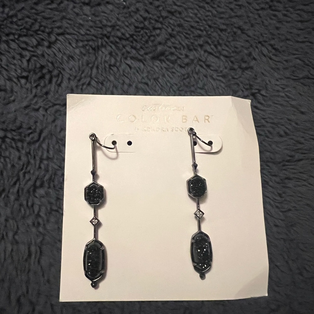 Kendra Scott Black Linear Earrings